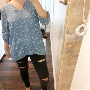 Philosophy large chambray star print Long sleeve